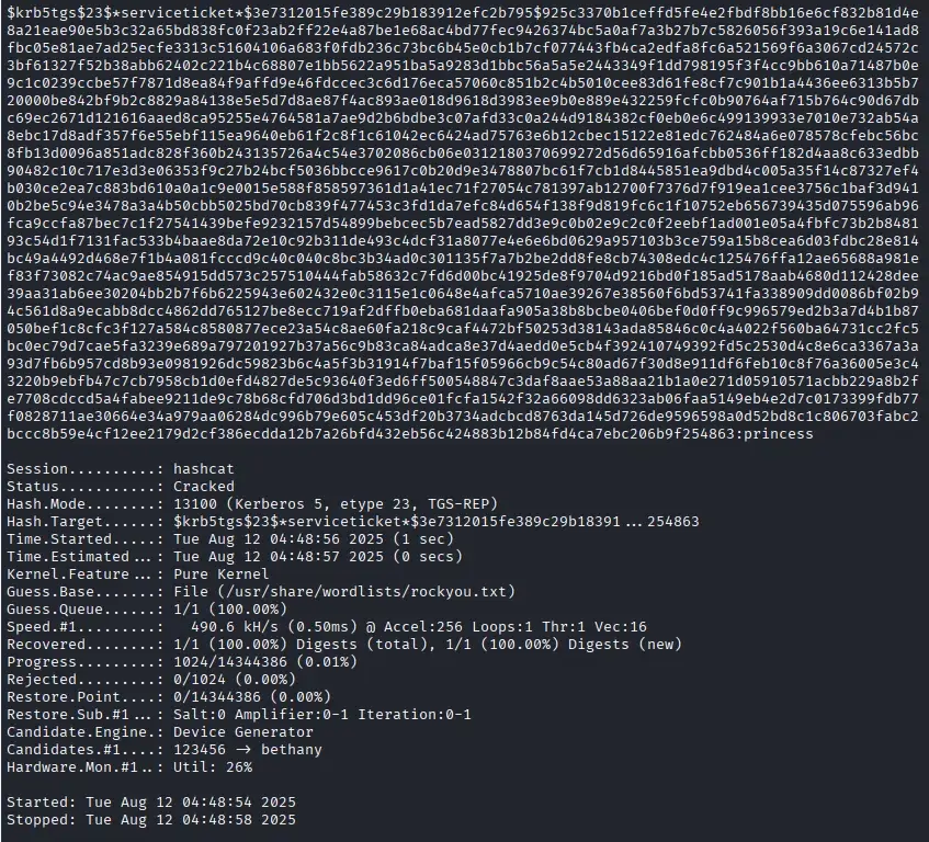 TMA Solutions HashCat Resulting Output